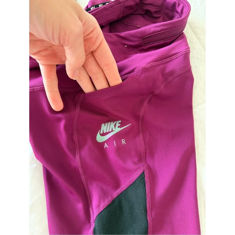 Nike Air Dri-FIT Purple Black Pocket‎ Leggings M